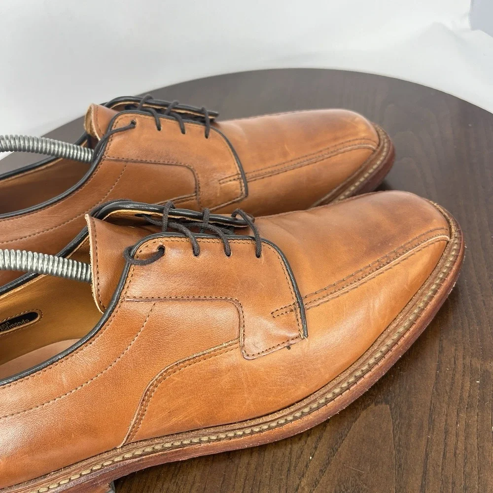 Allen Edmonds Hillcrest Shoes Mens 9.5D Brown Leather Derby Oxford Dress Lace Up